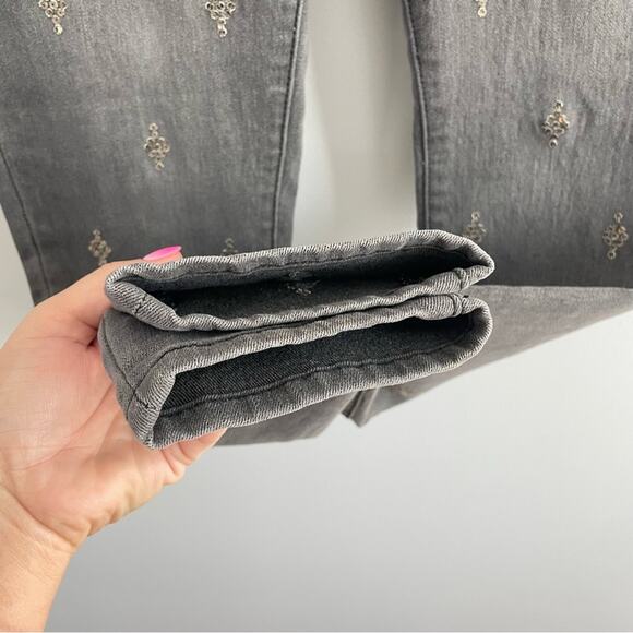 Sundance | Women’s Primrose Party Jeans Charcoal Grey Washed Sequins Glitter 27 - Picture 4 of 11